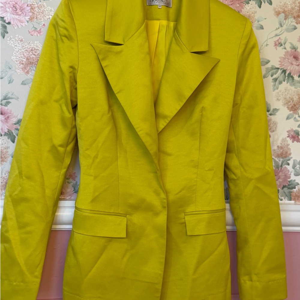 House of CB Chartreuse Tailored Blazer